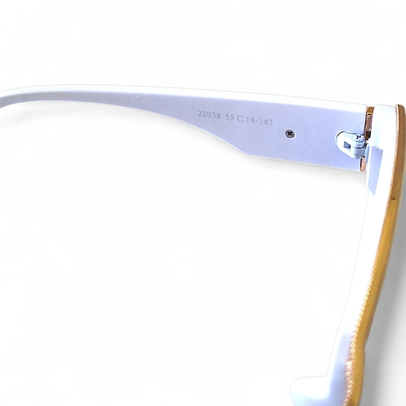 Dolce & Gabbana DG22038 Cat-Eye Sunglasses — White & Gold Luxe w/ Case - Picture 10 of 15